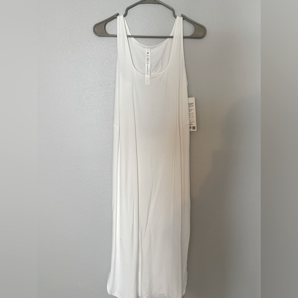 Lululemon Prime Cotton Open-Back White Midi Dress